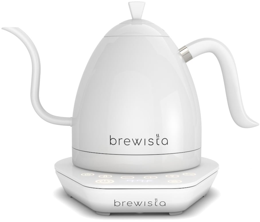 White Brewista Artisan electric kettle from Cloud Picker Coffee, featuring a sleek design and precise temperature control.