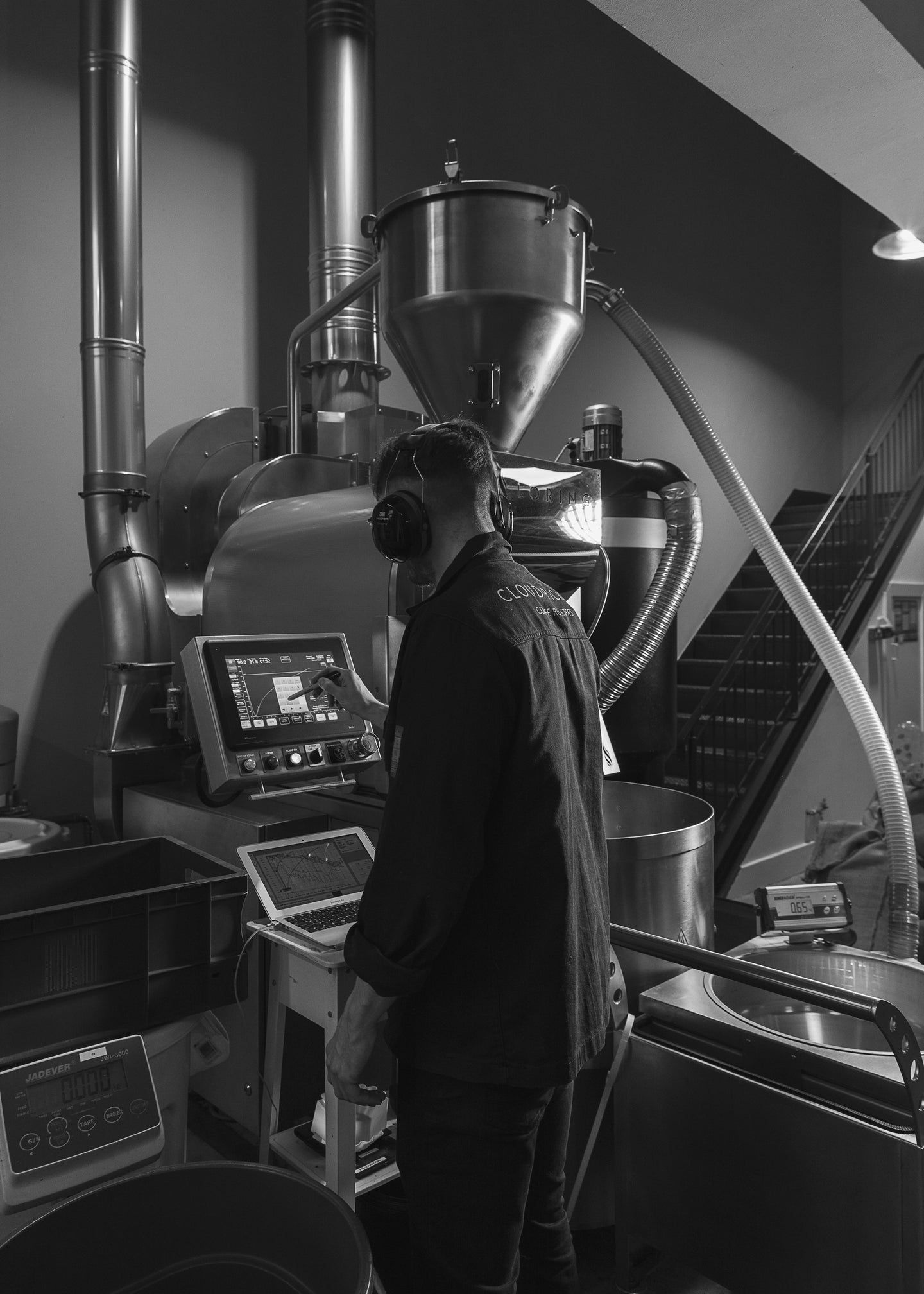 Roaster operating Loring Coffee Roaster