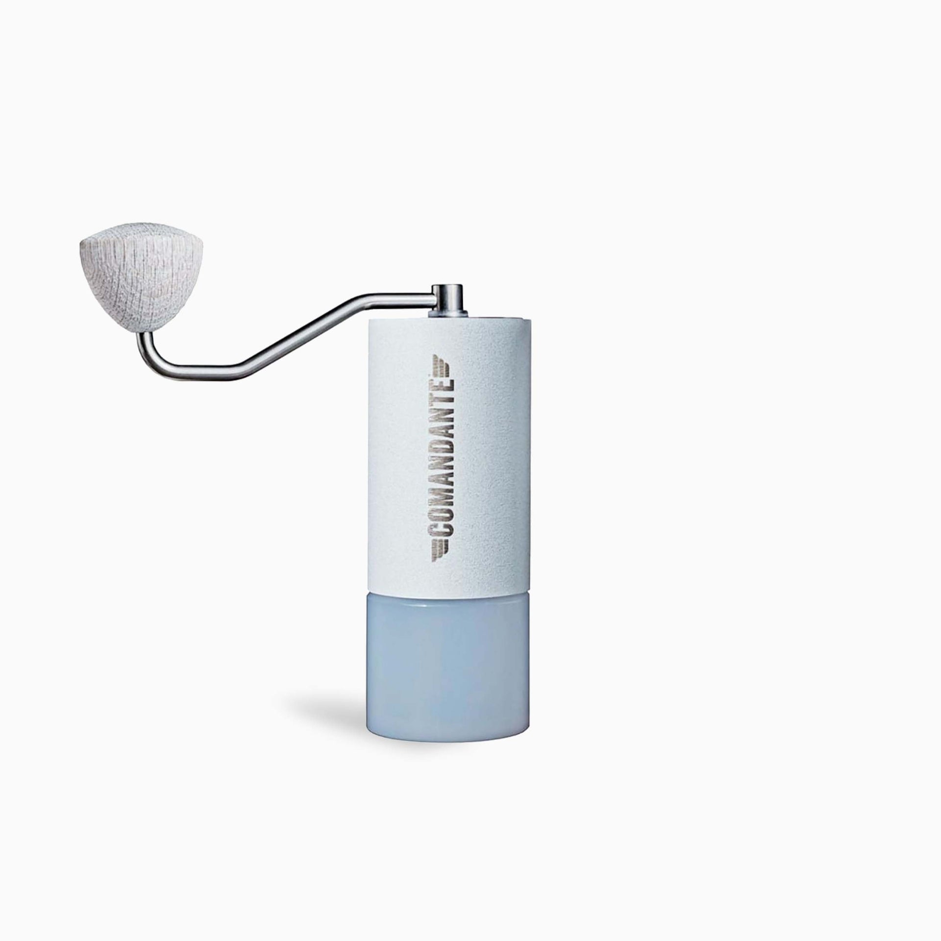 Comandante C40 Nitro Blade hand coffee grinder MK4 by Cloud Picker Coffee, featuring a white snowwhite finish and durable construction