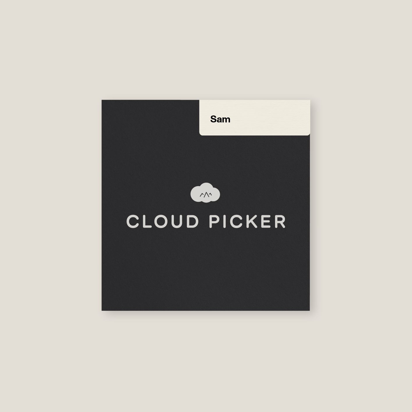 Sam coffee blend from Cloud Picker Coffee, close-up of the packaged coffee bag showing the label and branding.