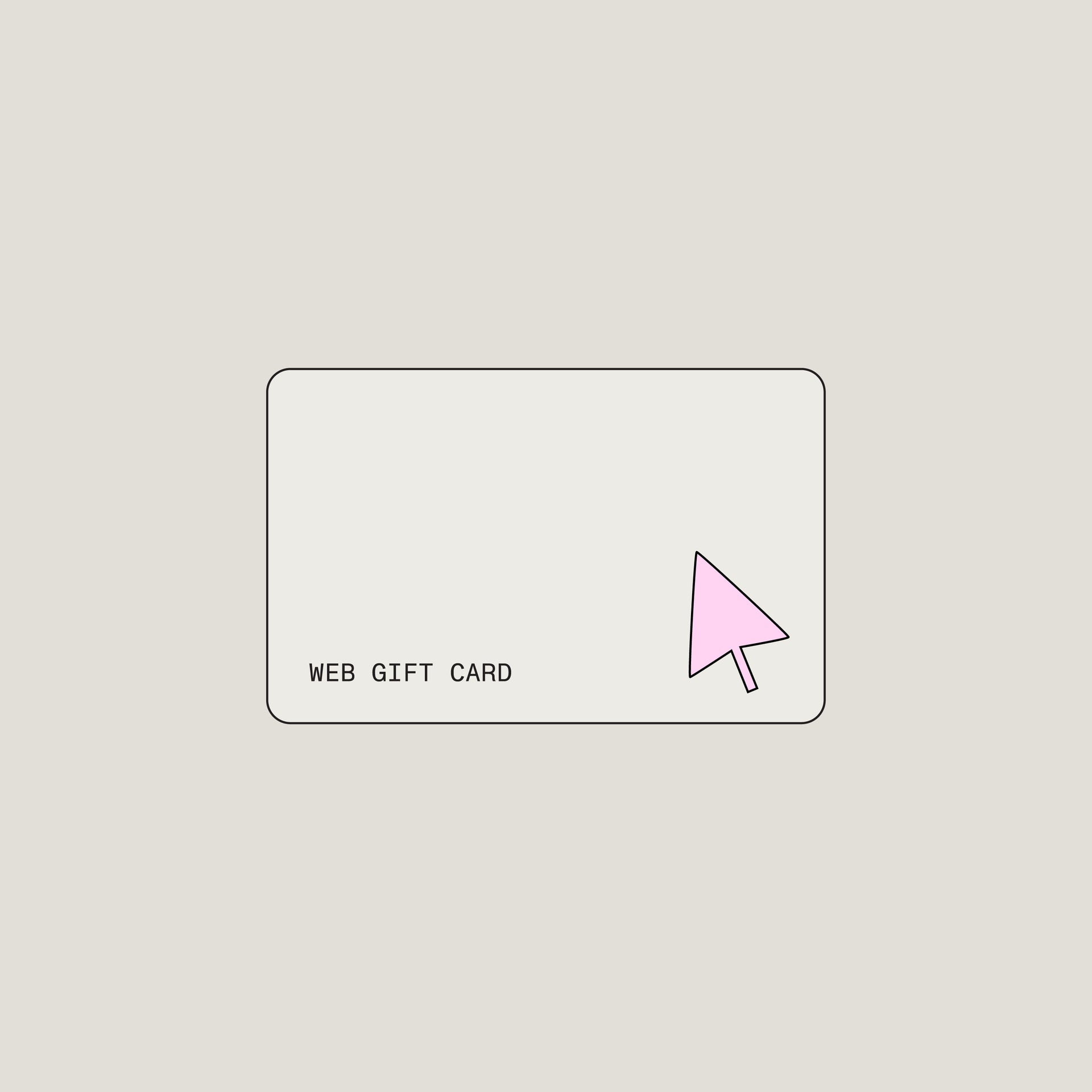 Pink virtual gift card for accessories from Cloud Picker Coffee, featuring a stylish design for digital gifting.
