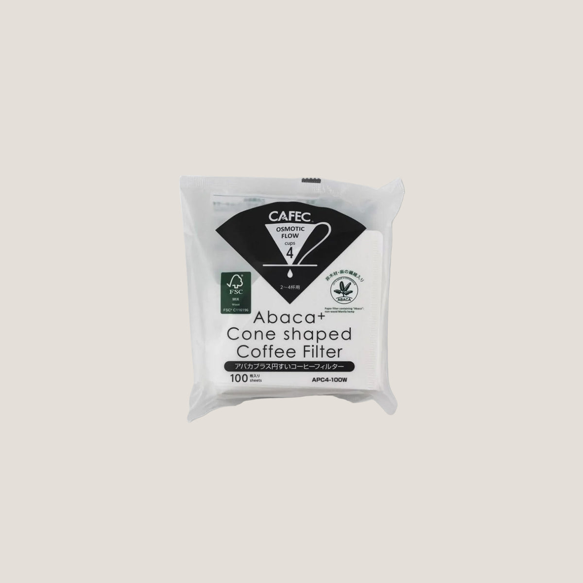 Cafec Abaca + Cone Shaped Filter Papers