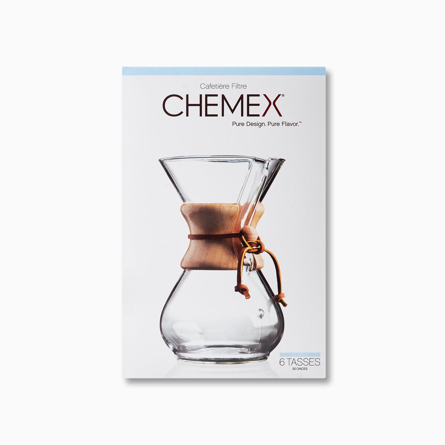 Cloud Picker Coffee Chemex Classic Woodneck 6-8 cup brewer with glass carafe and wooden handle, ideal for pour-over coffee brewing.