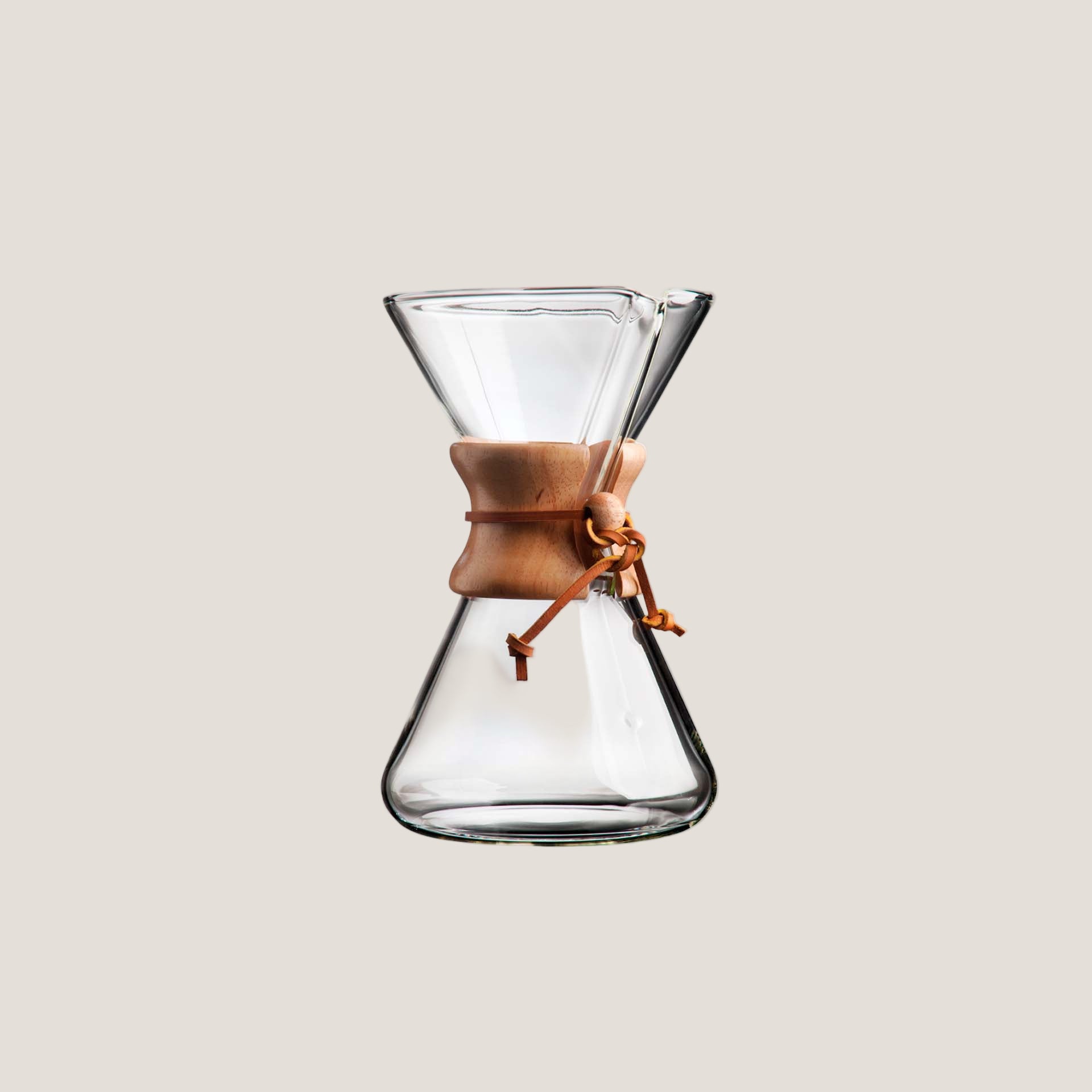 Cloud Picker Coffee Chemex Classic Woodneck 6-8 cup brewer with glass body and wooden handle for pour-over coffee brewing.