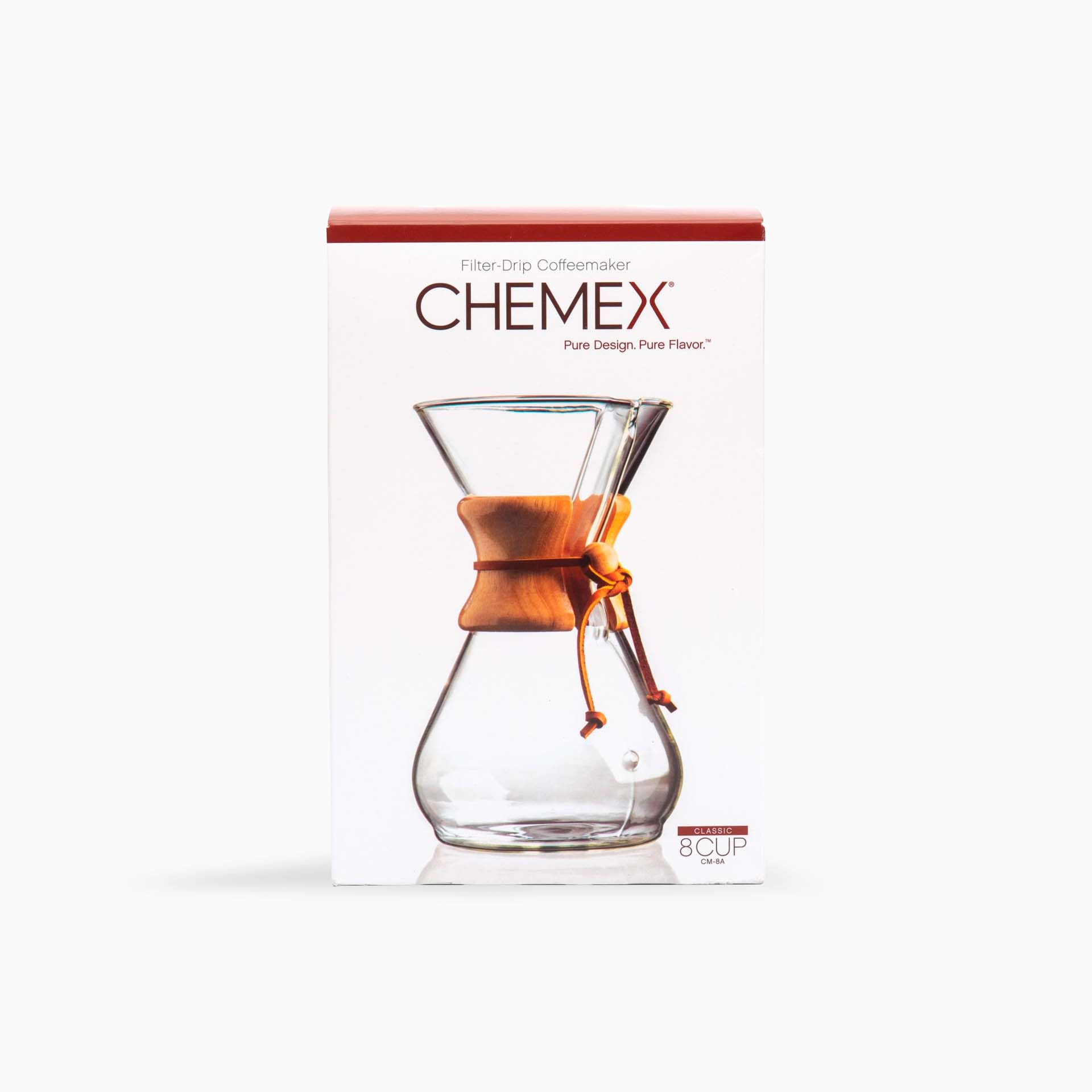 Cloud Picker Coffee Chemex Classic Woodneck 6-8 cup brewer with glass body and wooden handle, ready for brewing coffee.