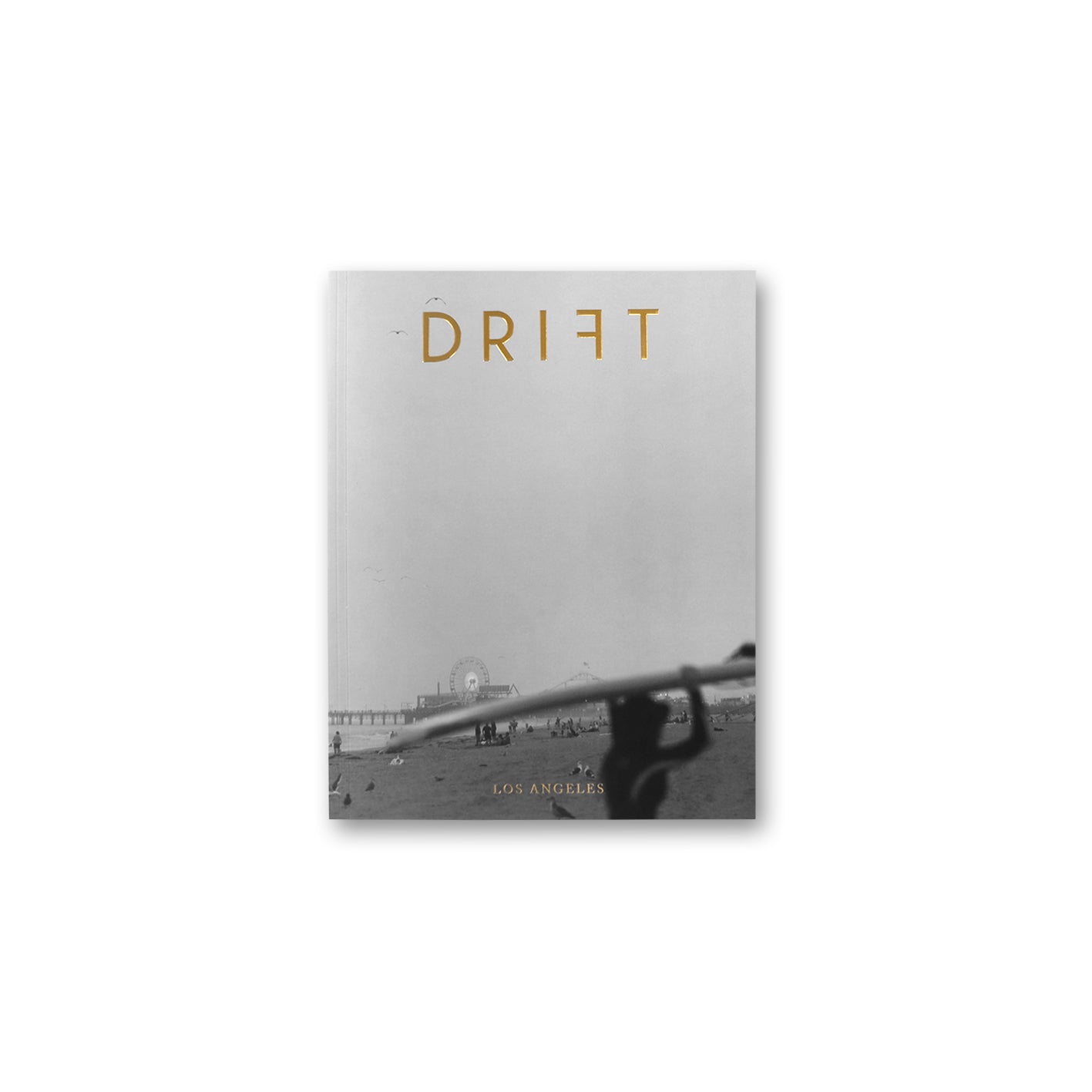Image of Drift Magazine accessories featuring Cloud Picker Coffee branding with a Los Angeles backdrop.
